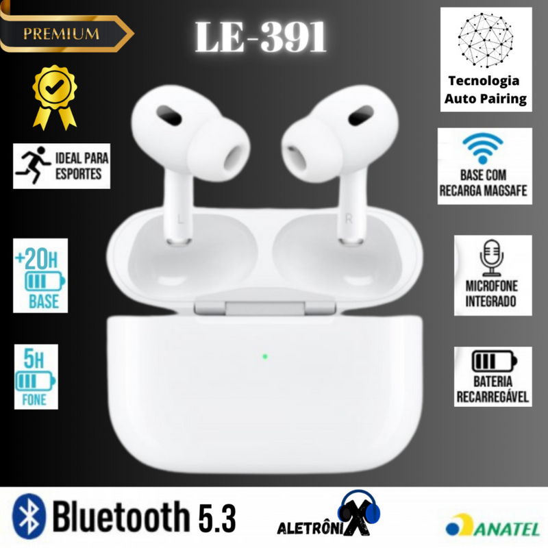 Fone LehMox AirPods Sem Fio LE-391-1 Bluetooth 5.3