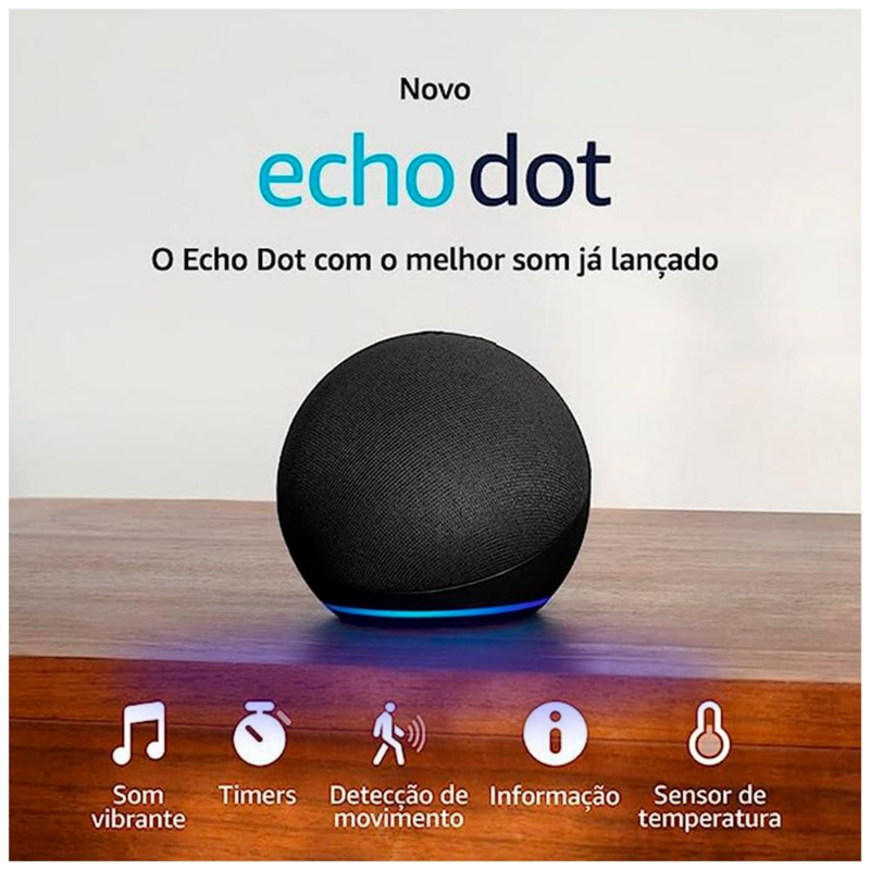 Alexa Amazon Echo Dot 5a Alto Falante Som Premium Preta Pro