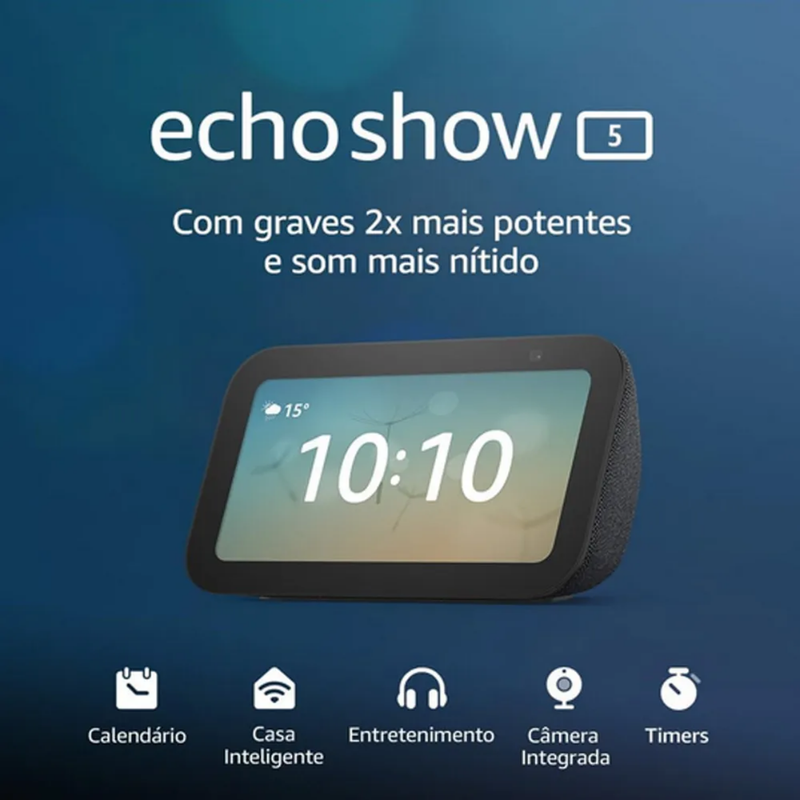 Echo Show 5 3a Geração Smart Display Preto Amazon 110v/220v