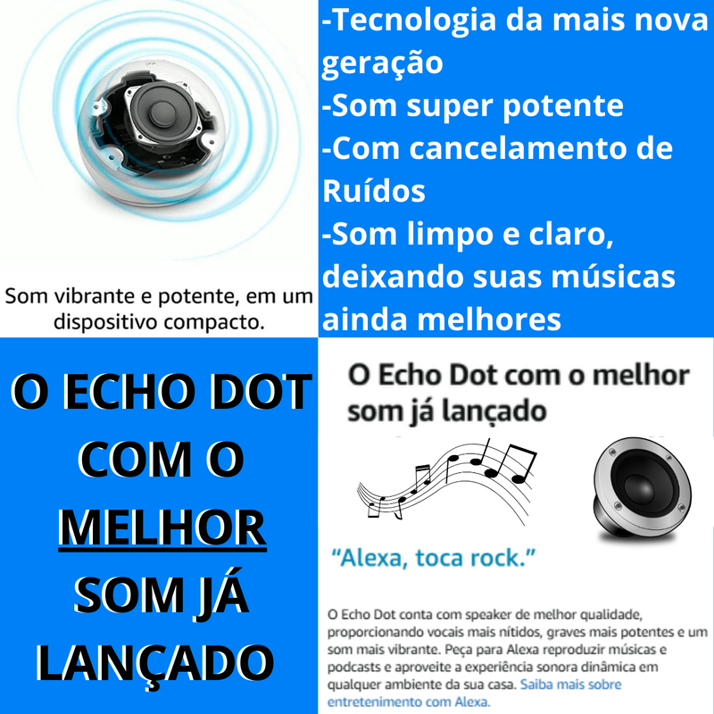 Alexa Amazon Echo Dot 5a Alto Falante Som Premium Preta Pro