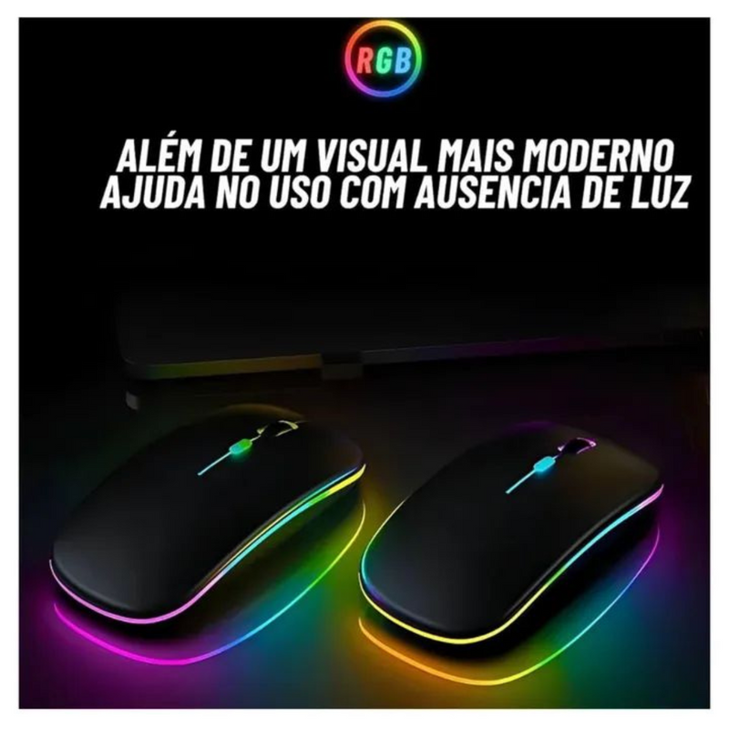 Mouse Sem Fio Bluetooth LehMox LEY-180 com LED