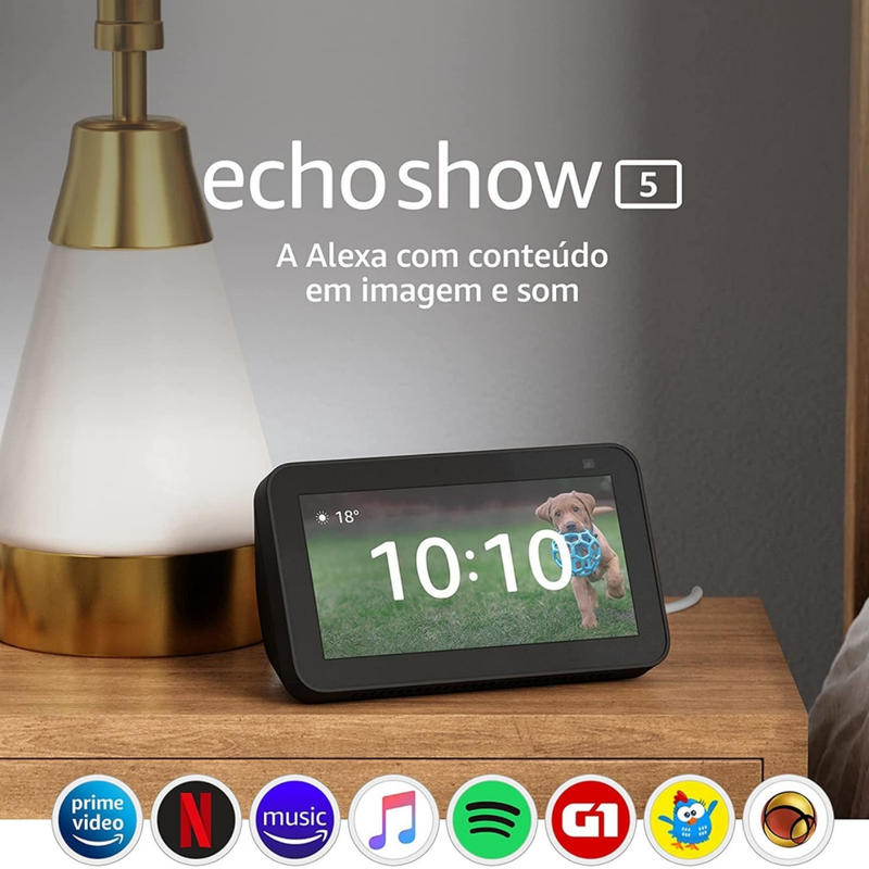 Echo Show 5 3a Geração Smart Display Preto Amazon 110v/220v