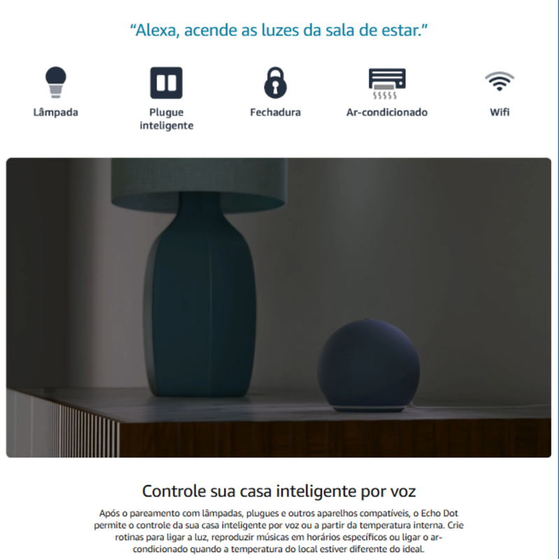 Alexa Amazon Echo Dot 5a Alto Falante Som Premium Preta Pro