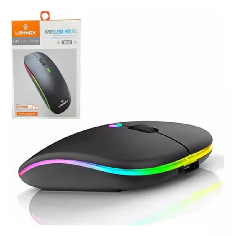 Mouse Sem Fio Bluetooth LehMox LEY-180 com LED